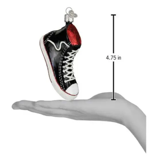 Old World Christmas 2.0 Inch High Top Sneaker Christmas Tree Ornament , American Classic Style Black {2}