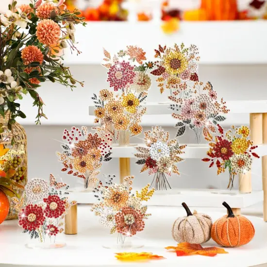 9 Pcs Fall Diamond Painting Tabletop Decorations {2}