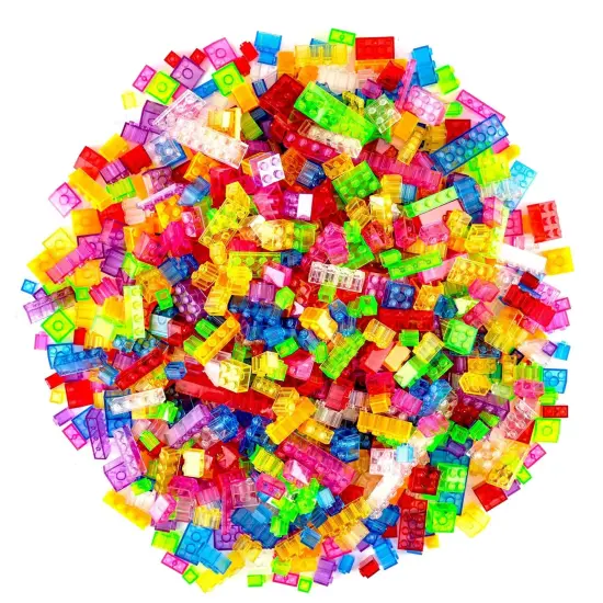 Strictly Briks Toy Building Block, Classic Bricks Building Starter Kit for Kids, 100% Compatible with All Major Brick Brands, Clear Colors, 672 Pieces Multicolor {1}