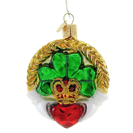 Old World Christmas 3.25 In Claddagh Christmas Tree Ornament , Saint Patricks Day Clover Multicolored {1}