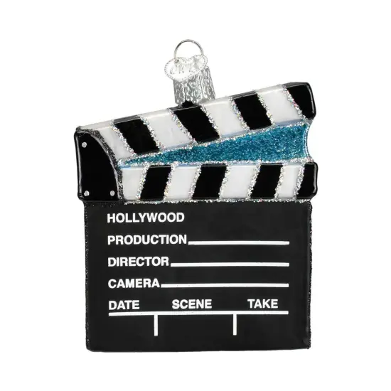 Old World Christmas 3.5 Inch Director's Board Tree Ornament , Broadway Show Play Act Black {1}