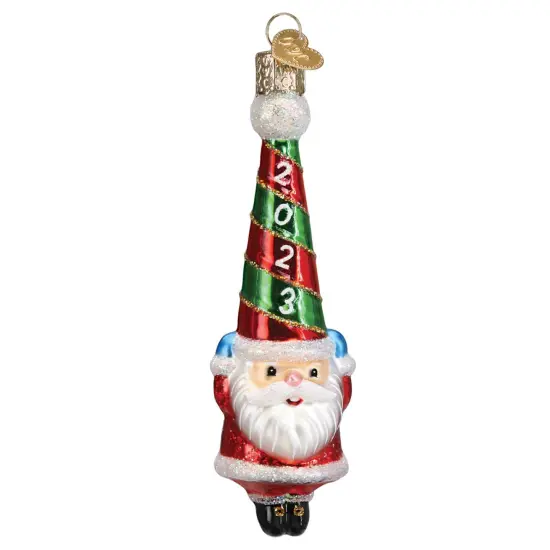 Old World Christmas 5.0 Inch 2023 Happy Santa Tree Ornament , Ornament Dated Hat Holiday Multicolored {1}