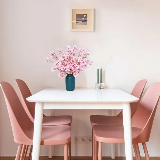 6Pcs Artificial Cherry Blossom Branches Decor Fake Flowers 16" Silk Faux Flowers for Decoration Spring Peach Bouquet Home Wedding Bedroom Party Japanese Garden Table Centerpiece Decor(Pink) {4}