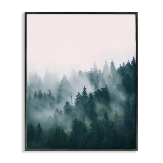 Stupell Industries Misty Forest Trees Framed Giclee Art Gray Frame {7}