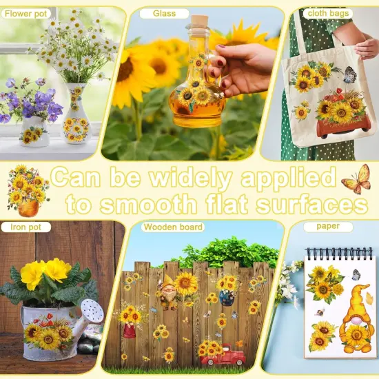 12 Sheets Fall Sunflower Rub on Transfer {4}