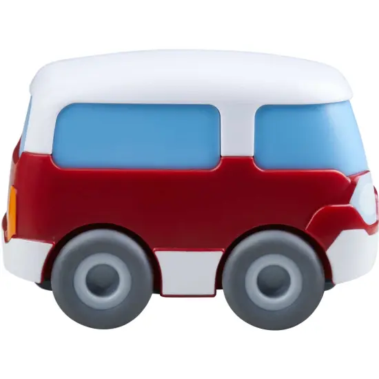 HABA Toddler Car Toy with Momentum Motor - Kullerbu Red Mini Bus, Push and Go Cars for Kids Ages 3-5, Bus Toys for Ages 2 Years Old and Up Multicolor {5}