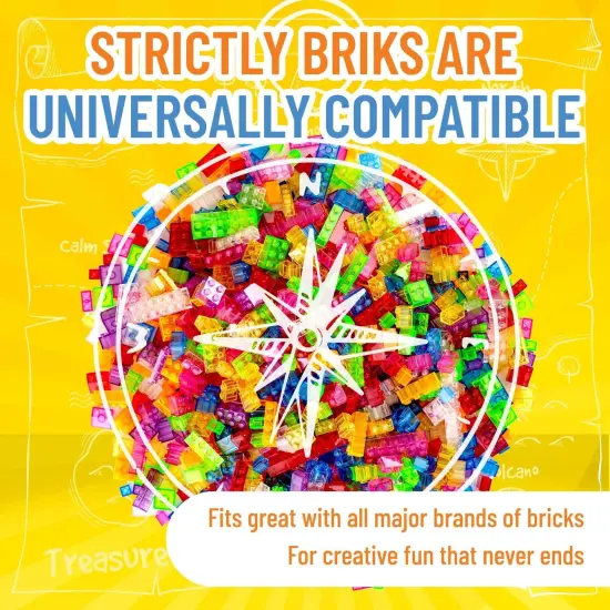 Strictly Briks Toy Building Block, Classic Bricks Building Starter Kit for Kids, 100% Compatible with All Major Brick Brands, Clear Colors, 672 Pieces Multicolor {4}