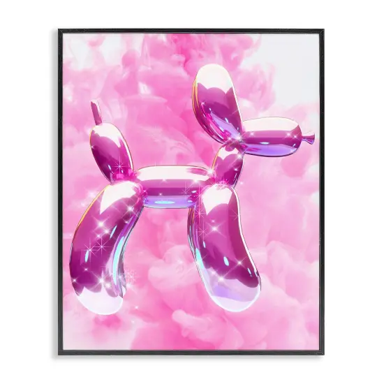 Stupell Industries Glitzy Balloon Dog Framed Giclee Wall Art Design by Ziwei Li {1}