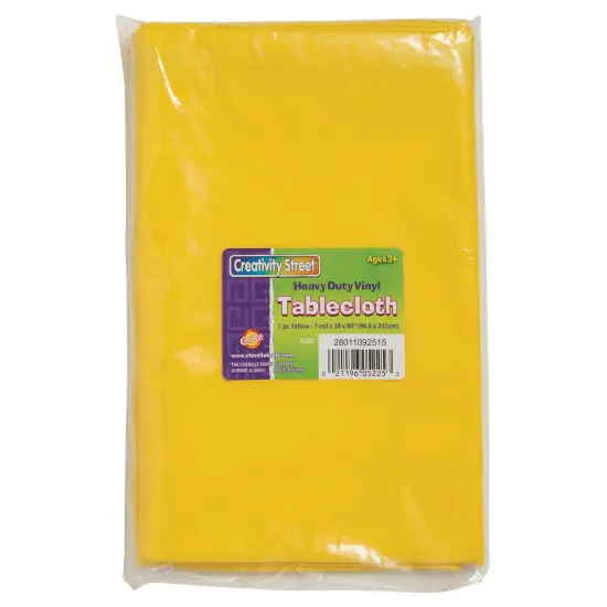 Vinyl Tablecloth, Yellow, 38" x 80", 1 Count {1}
