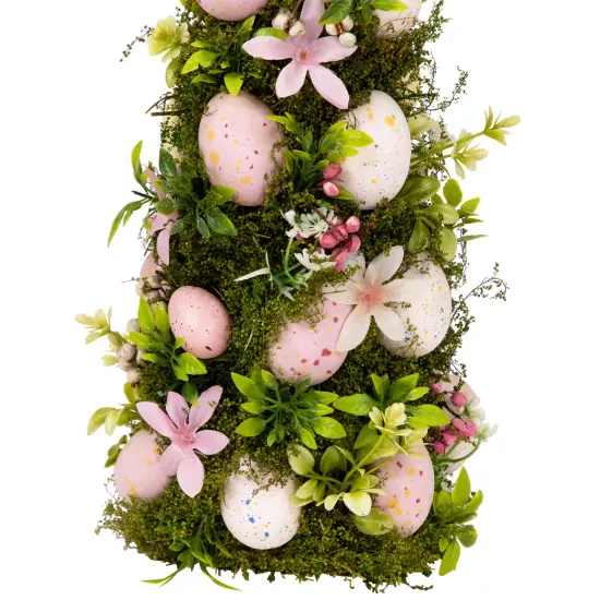 Northlight Floral and Foliage Easter Egg Tree - 14" - Pink and White {6}