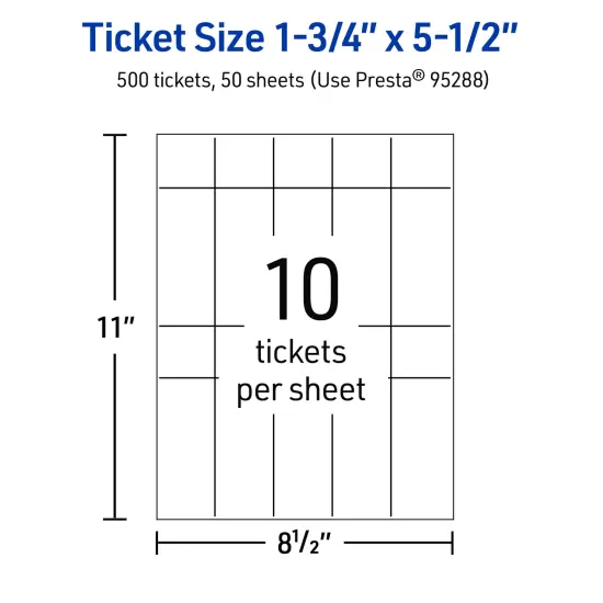 1-3/4" x 5-1/2" Rectangle, Glossy White Tickets {5}