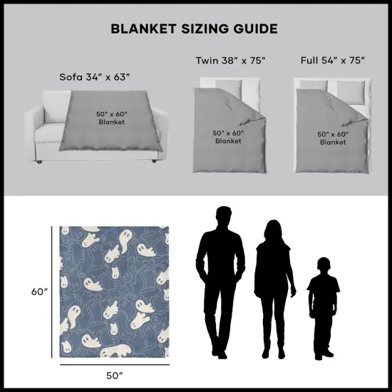 Halloween Silk Touch Sherpa Throw Blanket Ghost Shapes {6}