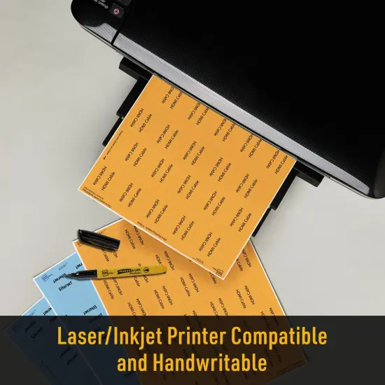 Avery Cable Labels, P-Style Self-Adhesive Cord Labels, 1.02" x 3.3", 8 Colors, Tear-Resistant Wire Labels, Laser/Inkjet and Handwrite-Compatible, 240 Wire Marking Labels Total (61541) {5}