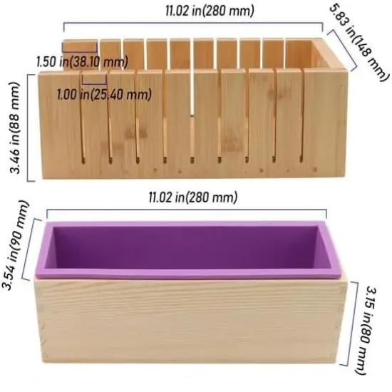 Soap Making Kit, Wooden Soap Cutter, Slicer, Soap Making Supplies, Silicone Soap Molds with Wavy & Straight Scraper {5}
