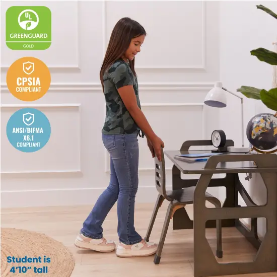 Bentwood Chair, 14in Seat Height, Stackable Seats, 2-Pack Grey Wash {6}