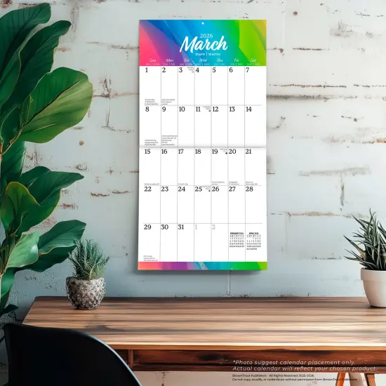 Big & Bright Large Print | 2026 12 x 24 Inch (Hanging) Monthly Square Wall Calendar | Matte Paper | Plastic-Free {5}