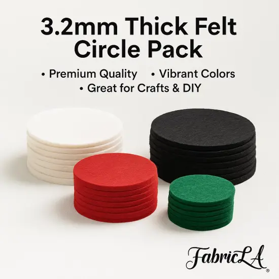 3.2mm Thick Felt Circle Pack &ndash; 5 PCS | Soft & Sturdy Premium Craft Felt in 5&rdquo;, 7&rdquo;, or 10.5&rdquo; Sizes &ndash; Ideal for DIY Crafts, Sewing, and Decorations {4}