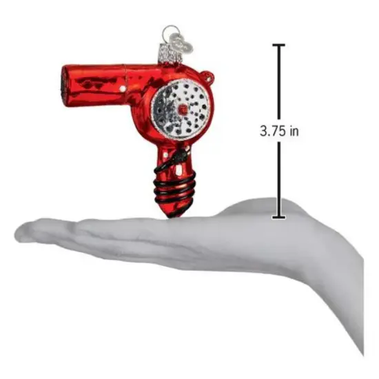 Old World Christmas 3.75 In Blow Dryer Christmas Tree Ornament , Hair Stylist Ornament Red {2}