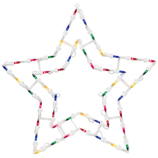 Northlight Lighted Star Christmas Window Silhouette Decoration - 16" - Multicolor Lights White {3}