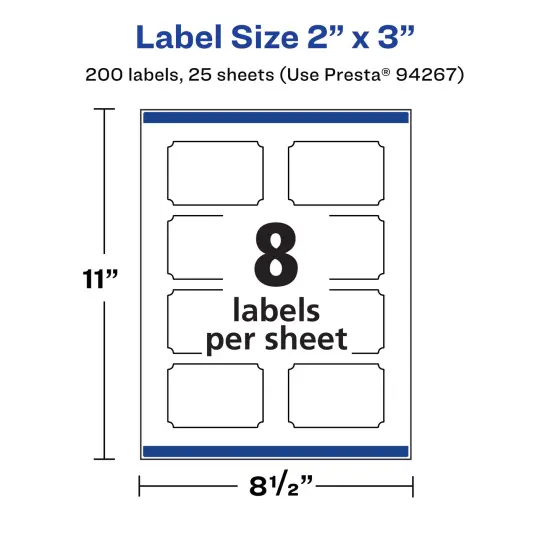 Avery White Scalloped Rectangle Labels, 2" x 3" {5}
