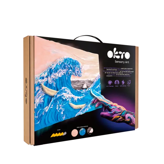 OKTO Sensory Art 3D Painting &ldquo;The Great Wave off Kanagawa&rdquo; &ndash; 11.8&rdquo; x 15.7&rdquo; Canvas Kit {1}