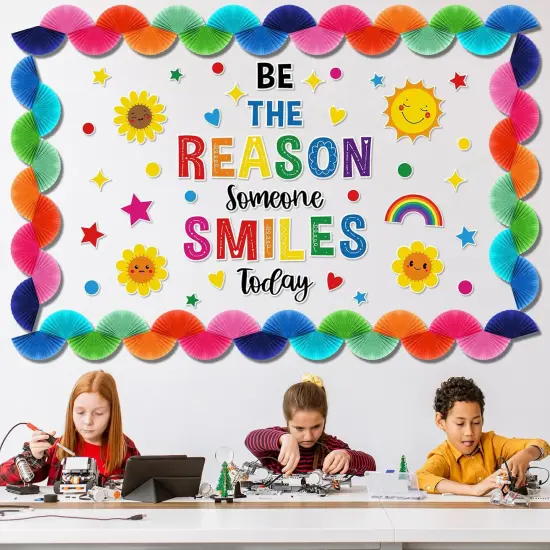 51 Pcs Classroom Bulletin Board Decoration Set - Smiles {4}