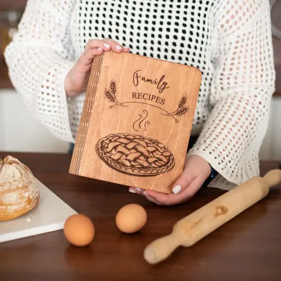 Wood Recipe Book, Family Cookbook Binder, Family Cook Book Wooden by Enjoy The Wood {3}
