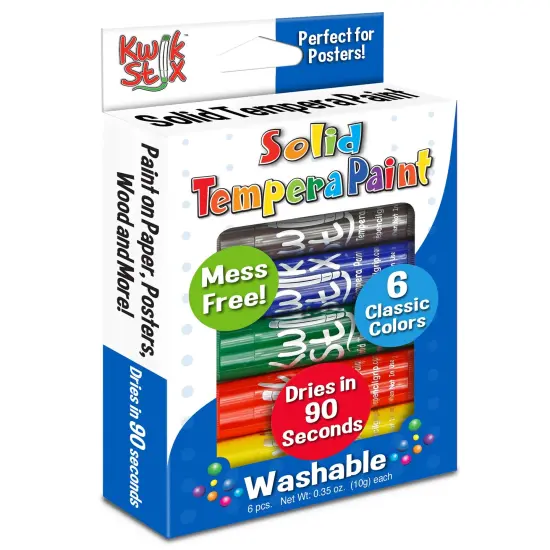 Solid Tempera Paint Stick, 6 Primary Colors {1}
