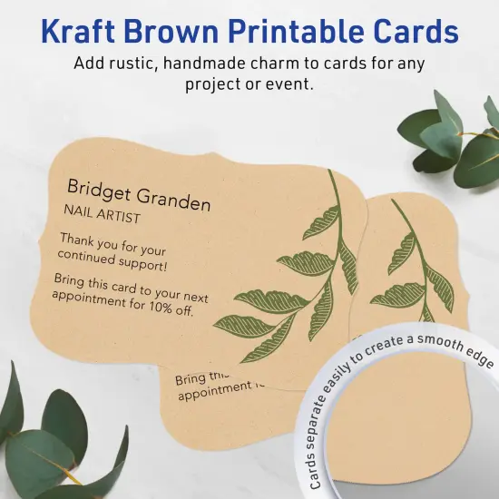 Avery Kraft Brown Postcards, 6" x 9" Rectangle Flourished Edge {2}