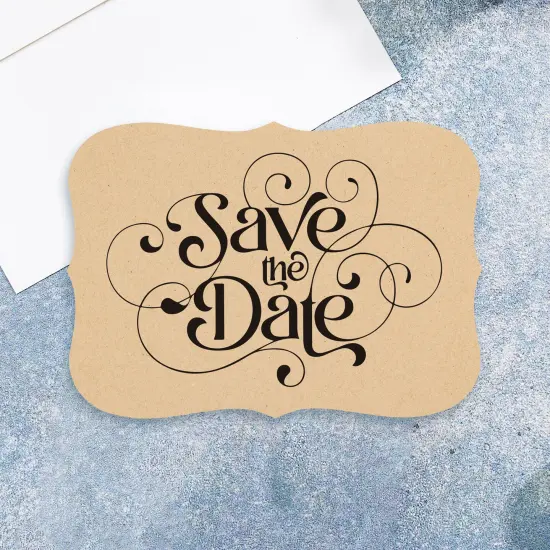 Avery Kraft Brown Invitation Cards, 5" x 7" Rectangle Flourished Edge {4}