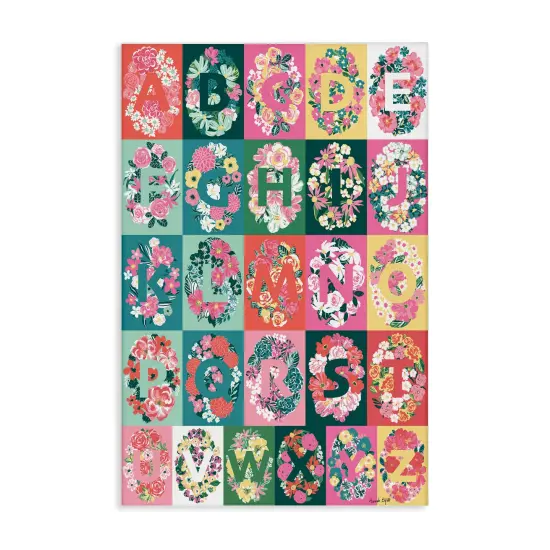 Stupell Industries Cottagecore Blooms Alphabet Canvas Wall Art Design by Hannah Byatt {1}