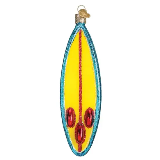 Old World Christmas 6.0 Inch Surfboard Tree Ornament , Surfing Waves Ocean Beach Multicolored {2}