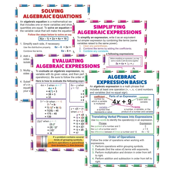 Algebraic Expressions & Equations Posters, Set of 4 {1}