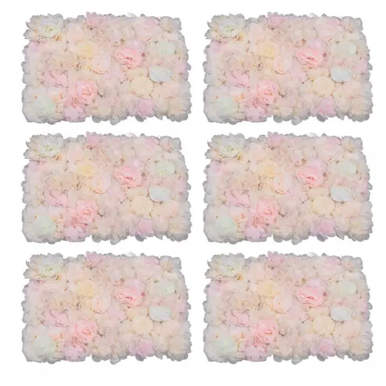 6x 60x40cm Silk Rose Artificial Flower Wall Panel Wedding Backdrop Decoration {3}