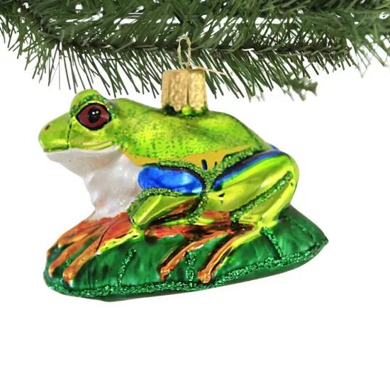 Old World Christmas 2.25 In Red-Eyed Tree Frog Tree Ornament , Superpower Of Nature Green {3}