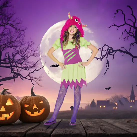 Enchanted Costumes Girl's Fuzzy Wuzzy Wanda Halloween Costume - Large Green {1}