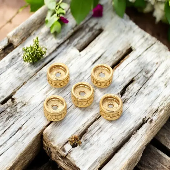 *25* 8x3mm 18k Matte Gold Plated Rondelle Spacer Beads {5}