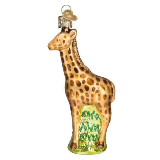 Old World Christmas 5.0 Inch Baby Giraffe Tree Ornament , African Long Neck Glittered Yellow {2}