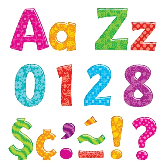Colorful Patterns 4-Inch Playful Uppercase/Lowercase Combo Pack (EN/SP) Ready Letters&reg; {1}