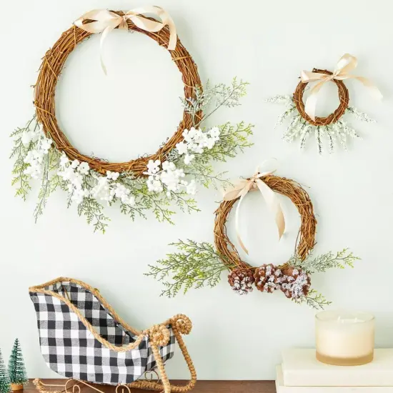 Set of 3 Grapevine Wreath Forms for DIY Crafts, Twig Branches, 11.5, 7, & 4.5 in {3}