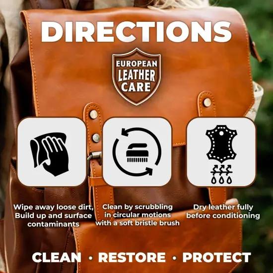 European Leather Care Leather Spot Cleaner - Car Leather Cleaner and Conditioner for Leather Couch Cleaner, Furniture, Car Seat, Shoes, Boots, Purse - Natural Ingredient Leather Shoe Cleaner USA {6}