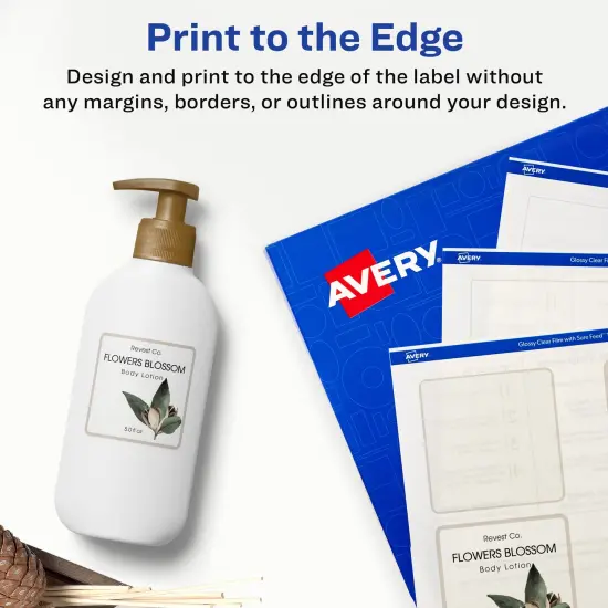 Avery Glossy Clear Square Labels with Sure Feed, 2.5" x 2.5" {3}