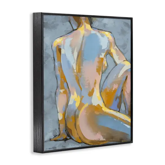 Stupell Industries Modern Blue Brushed Sitting Nude Framed Giclee Design By Trevor Copenhaver {9}