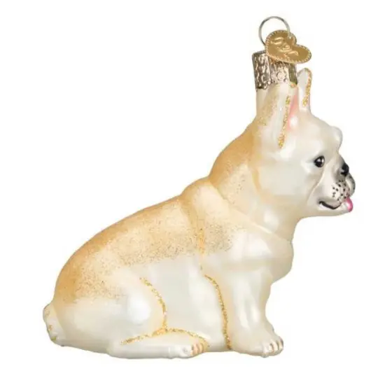 Old World Christmas 3.5 Inch French Bulldog Christmas Tree Ornament , Ornament Loyal Puppy Gold {2}