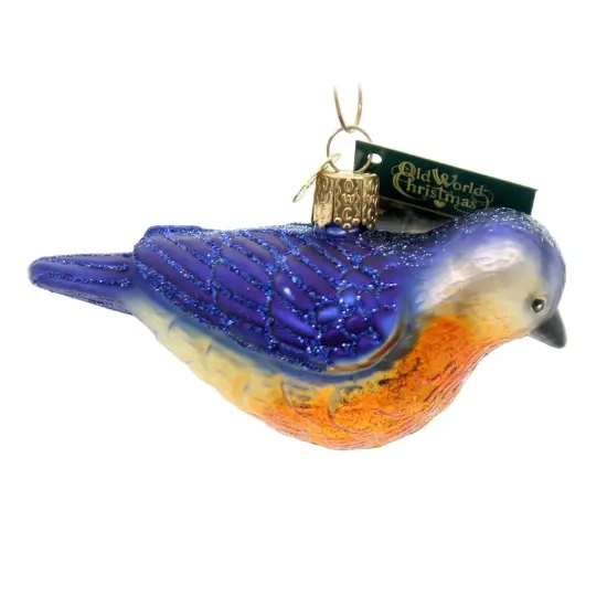 Old World Christmas 2.0 Inch Western Bluebird Tree Ornament , Ornament Happiness Blessings {2}