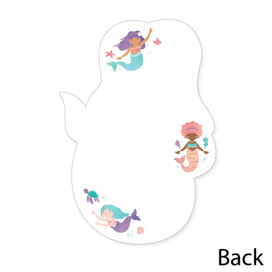Big Dot of Happiness Mermaid Thank You Cards with Envelopes, Flat Mermaid Birthday Party Blank Thank You Note Cards, Set of 12 {5}