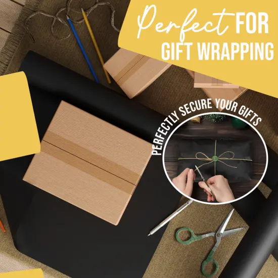 Kraft Paper Roll 17.75" X 1320" (110' Ft) Colored Paper Roll - Packing Paper Roll - Craft Supplies - Kraft Wrapping Paper Perfect as Shipping Paper Craft Paper Roll by Crown Display Black {5}