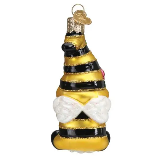 Old World Christmas 3.75 In Bee Happy Gnome Tree Ornament , Spring Flower Bee Hive Yellow {2}