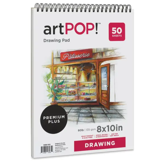 artPOP! Drawing Pad, 8" x 10", 50 Sheets, 80 lb/135 gsm, Acid-Free, Top Wirebound, Artist Paper for Drawing & Sketching, Students & Adults, Colored Pencil, Graphite, Charcoal, Pastels {2}