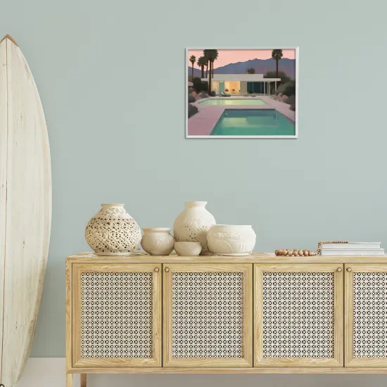 Stupell Industries Tranquil Pool at Sunset Framed Giclee Wall Art Design by Noah Bay {2}